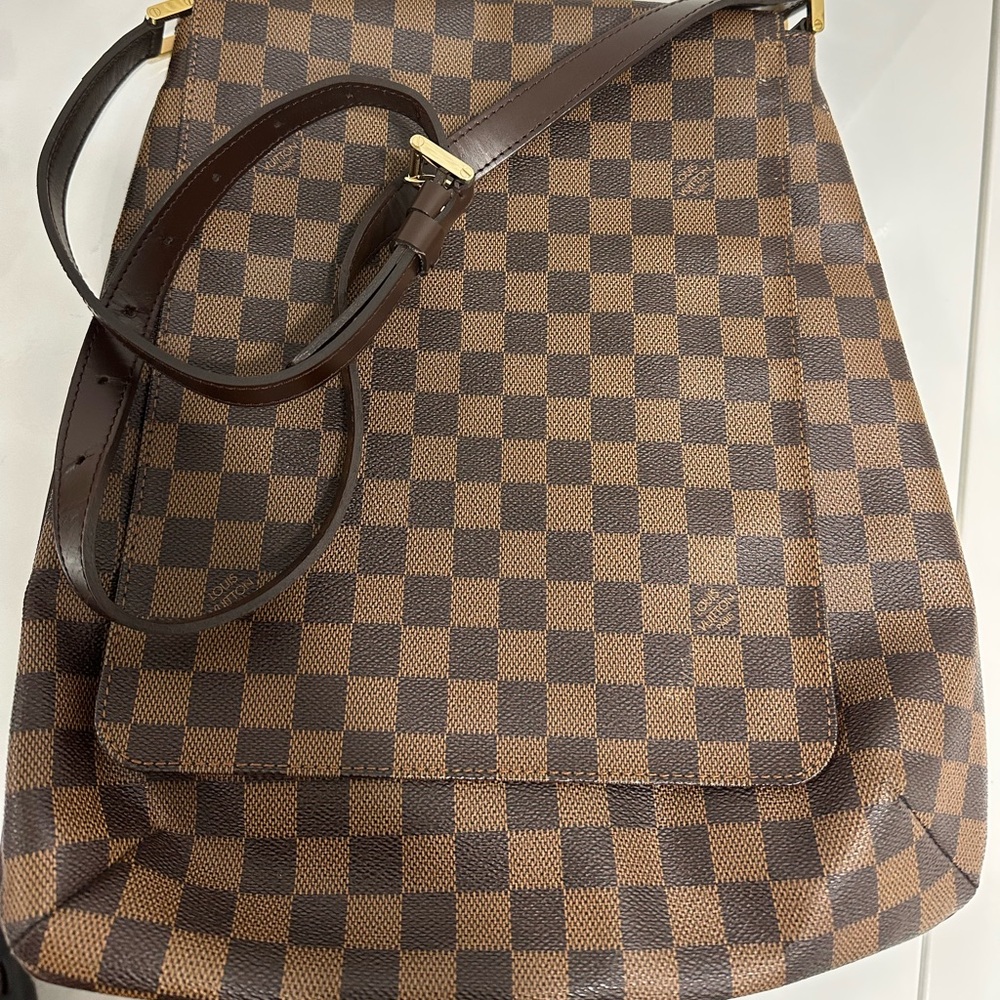 Louis Vuitton Brown Damier Ebene Adjustable Crossbody Bag